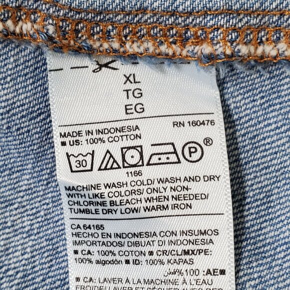 Old Navy Womens XL Shirt Denim Chambray Long Sleeve Western Pearl Snap Buttons - Picture 5 of 9